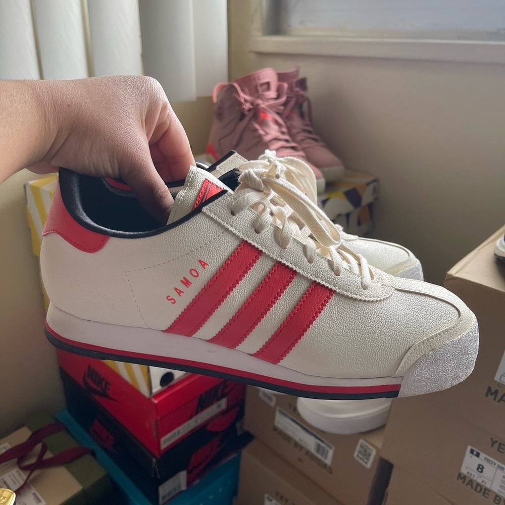 Adidas Samoa Cream and Red Sneakers